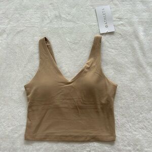Athleta Beige V-Neck Crop Bra